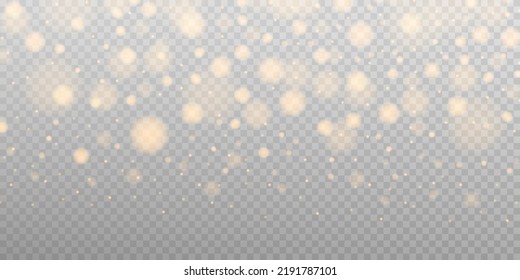 Shining bokeh isolated on transparent background. Light isolated lights. Transparent blurry shapes. Abstract light effect. Vector illustration.