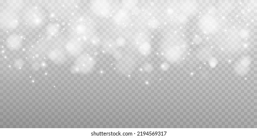 Shining bokeh isolated on transparent background. Light isolated lights. Transparent blurry shapes. Abstract light effect. Vector illustration.