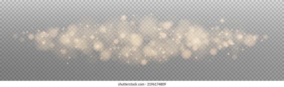 Shining bokeh isolated on transparent background. Light isolated lights. Transparent blurry shapes. Abstract light effect. Vector illustration.