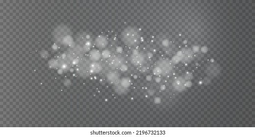 Brillante bokeh aislado en un fondo transparente. Luces claras aisladas. Formas borrosas transparentes. Efecto abstracto de la luz. Ilustración vectorial.