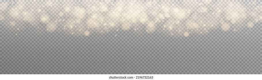 Shining bokeh isolated on transparent background. Light isolated lights. Transparent blurry shapes. Abstract light effect. Vector illustration.