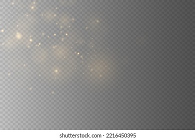 Shining bokeh isolated on transparent background. Christmas concept