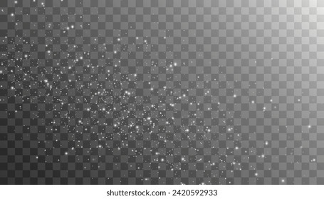 Shining bokeh isolated on transparent background. Christmas concept