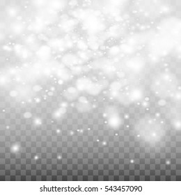 Shining bokeh isolated on transparent background. Christmas concept