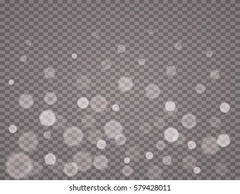 Shining bokeh isolated on transparent background.