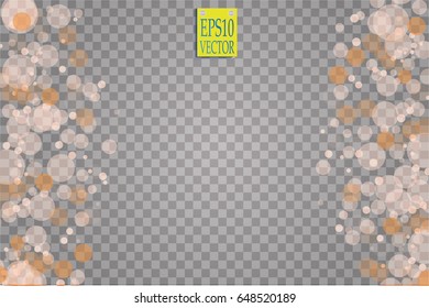 Shining bokeh isolated on transparent background. Christmas concept