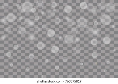 Shining bokeh isolated on transparent background. Christmas concept