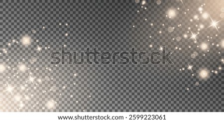Shining bokeh isolated on transparent background. Glow light effect. The dust sparks and stars shine with special light.