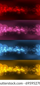 Shining bokeh on the colorful background. Beautiful particle light of magic looks. Vector illustration design.