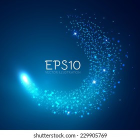 Shining Bokeh Swirl Light. Vector Illustration