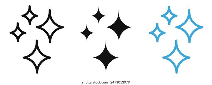Icono de brillo brillante para limpieza, atractivo visual y efectos brillantes