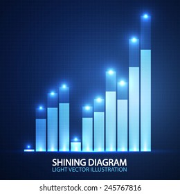 Shining business success graph. Vector illustration