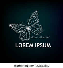 Shining butterfly. Vector