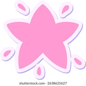 shining cartoon star sticker in bright neon colors
