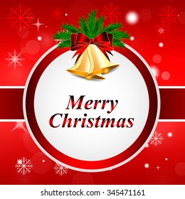 shining Christmas background with bells and snowflakes 