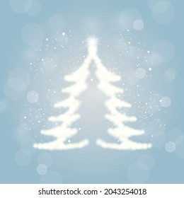 Shining Christmas tree silhouette illustration