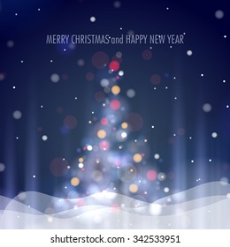 Shining Christmas Tree. Vector illustration. Eps 10