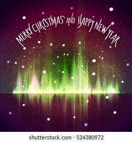 Shining Christmas tree. Vector illustration
