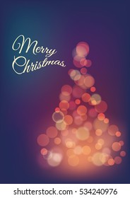 Shining Christmas tree. Vector illustration