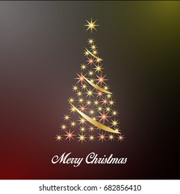 Shining Christmas tree. Vector illustration