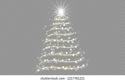 Shining Christmas tree.Decoration.Holiday.Light.Great day.Starburst.Christmas happiness