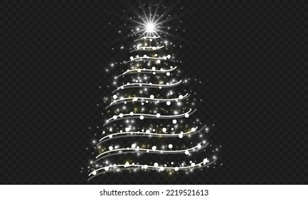 Shining Christmas tree.Decoration.Holiday.Light.Great day.Starburst.Christmas happiness