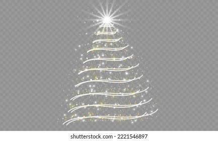 Shining Christmas tree.Decoration.Holiday.Light.Great day.Starburst.Christmas happiness