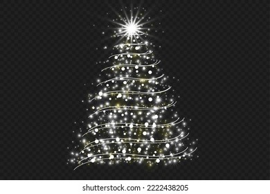 Shining Christmas tree.Decoration.Holiday.Light.Great day.Starburst.Christmas happiness