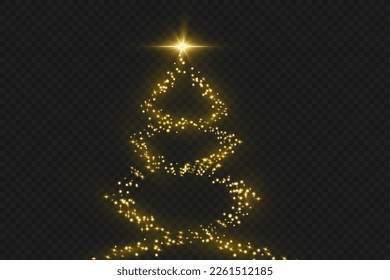Shining Christmas tree.Decoration.Holiday.Light.Great day.Starburst.Christmas happiness