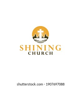 Shining Church Logo Design Vector