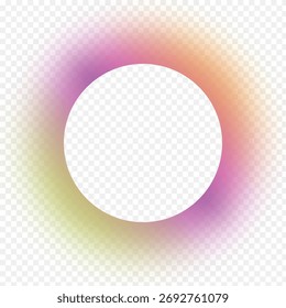 Shining circle frame with gradient isolated on transparent background. Fluid vivid color gradients collection