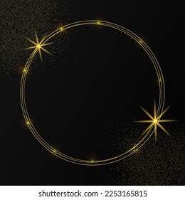 Shining Circle Frame. Light Background. Burning Design. Vector illustration