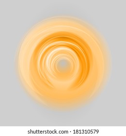 Shining circle on the gray background. Vector glowing shape.