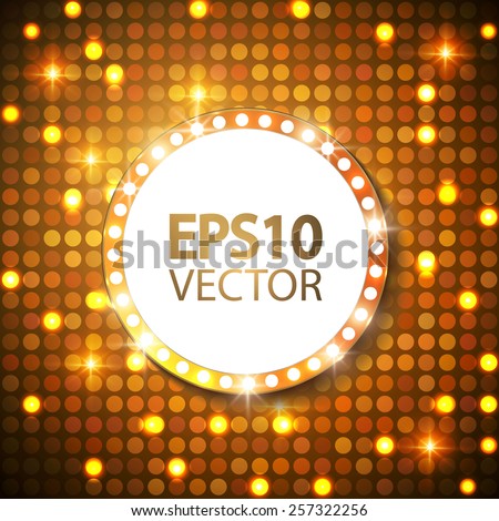 Shining circle retro banner on light background. Vector illustration