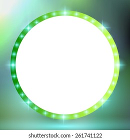 Shining circle vector banner with lights. Vector Illustration
