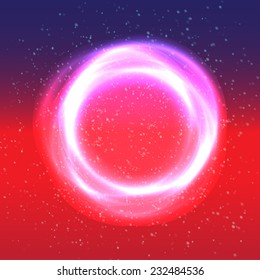 Shining circles cosmic vector background 