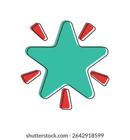 Shining colored star icon. Vector illustration