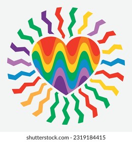 Shining and colorful heart symbol vector illustration design editable and resizable 
