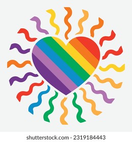 Shining and colorful heart symbol vector illustration design editable and resizable 
