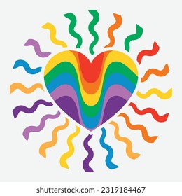 Shining and colorful heart symbol vector illustration design editable and resizable 
