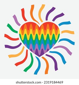Shining and colorful heart symbol vector illustration design editable and resizable 
