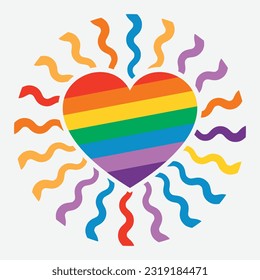 Shining and colorful heart symbol vector illustration design editable and resizable 
