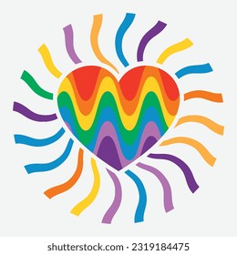 Shining and colorful heart symbol vector illustration design editable and resizable 
