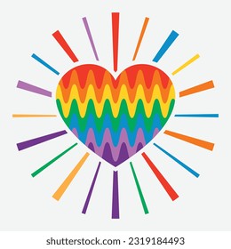 Shining and colorful heart symbol vector illustration design editable and resizable 
