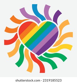Shining and colorful heart symbol vector illustration design editable and resizable 
