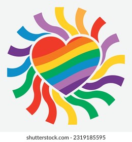 Shining and colorful heart symbol vector illustration design editable and resizable 
