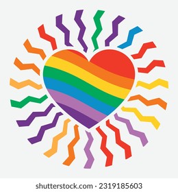 Shining and colorful heart symbol vector illustration design editable and resizable 
