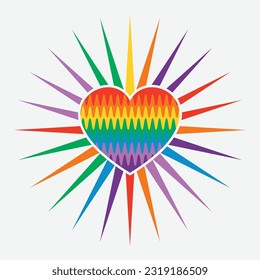 Shining and colorful heart symbol vector illustration design editable and resizable 
