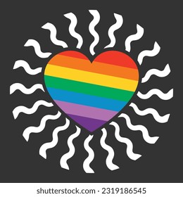 Shining and colorful heart symbol vector illustration design editable and resizable 

