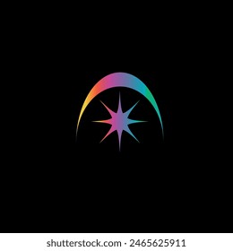 shining colorful light inside the colorful circle